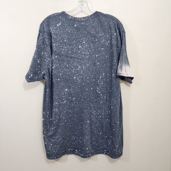 Gildan Blame it all on my roots American flag print bleach splat t-shirt size XL - Picture 3 of 8